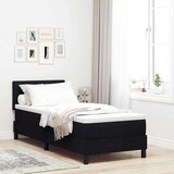 Box Postelja z vzmetnico z vzmetnico Črna 80 x 200 cm blago, (5000125910) | Shoptok.si