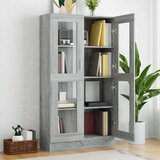 vidaXL Vitrina siva boja hrasta sonome 82,5 x 30,5 x 150 cm drvena | shoptok.hr