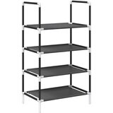 Maison Chic Regal za čevlje - Polica za čevlje 4-Tier Black 44x28x77 cm Netkana tkanina, (21776511) Cene