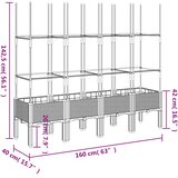  Vrtna sadilica s rešetkom crna 160 x 40 x 142,5 cm PP | shoptok.hr