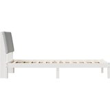  Okvir kreveta s uzglavljem Bijela i svijetlosiva 100 x 200 cm | shoptok.hr