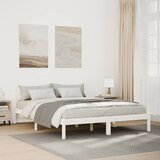 vidaXL Daljši posteljni okvir brez vzmetnice bel 140x210 cm borovina Cene