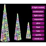 vidaXL Božično drevo 3 pcs večbarvno 40 cm 60 cm 80 cm Akril | Shoptok.si