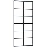  Klizna vrata s priborom crna 90 x 205 cm od ESG stakla | shoptok.hr