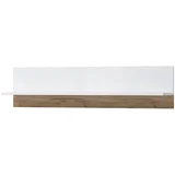 viseća polica STELA-VP1 - kolekcija stela - tobacco hrast/kristalno bela hg lak - 139x32x21 cm