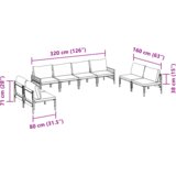 vidaXL Vrtna sedežna garnitura 8 pcs Antracitna Jeklo | Shoptok.si