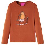 vidaXL Dječja majica s dugim rukavima boja konjaka 116 | shoptok.hr