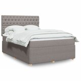 vidaXL Box spring postelja z vzmetnico taupe 160x200 cm blago | Shoptok.si