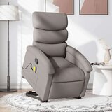 vidaXL Masažni naslanjač s funkcijo vstajanja taupe blago | Shoptok.si