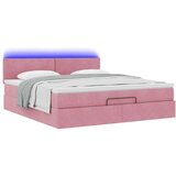 vidaXL Otomanski krevet s madracem&LED ružičasti 180x200 cm baršunasti | shoptok.hr