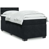 vidaXL Box spring postelja z vzmetnico črn 90x190 cm žamet | Shoptok.si
