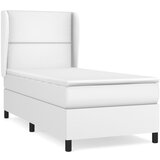Maison Chic Box spring postelja - Vzmetna postelja z vzmetnico bela 90x200 cm umetno usnje SL14760, (21901204) | Shoptok.si