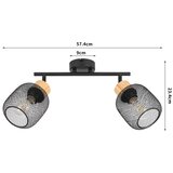  Brilagi - Spot svetiljka BASKLITE 2xE27/15W/230V drvo/crna | Eponuda.com