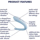 Satisfyer Double Classic - vibrator za pare (moder) | Shoptok.si