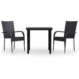  Vrtna jedilna garnitura 3-delna črna, (20674919) | Shoptok.si