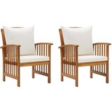 Maison Chic Vrtni stoli - Stol za vrt z blazinami 2 kosa trden akacijev les JS2185, (21877733) | Shoptok.si