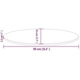  Ploča za stol bijela 90x45x2 5 cm od masivne borovine ovalna | shoptok.hr