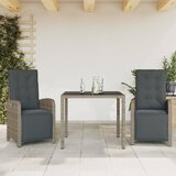 vidaXL 3-dijelni bistro set od poliratana s jastucima sivi Cijene