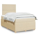 vidaXL Krevet s oprugama i madracem krem 120 x 200 cm od tkanine | shoptok.hr