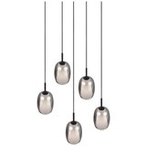 Trio Select Črna/srebrna viseča svetilka s steklenim senčnikom ø 48 cm Barret – | Shoptok.si