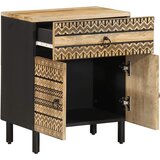 Maison Chic Nočna omarica - Nočna miza črna 50x33x60 cm Masivni neobdelan les Mango, (21688497) Cene