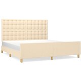  Posteljni okvir z vzglavjem krem 160x200 cm blago, (20906847) | Shoptok.si