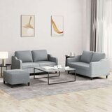  3-dijelni set sofa s jastucima svjetlosivi od tkanine | shoptok.hr