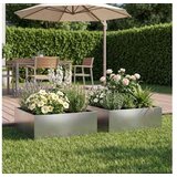 vidaXL Vrtna saksija 2 kom. Srebrna 60 x 60 x 20 cm Pocinčani čelik - Pocinčani čelik 60 x 60 x 20 cm 2 | shoptok.hr