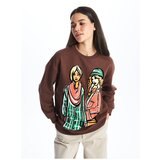 LC Waikiki Crew Neck Printed Long Sleeve Oversize Women's Sweatshirt | ePonuda.com