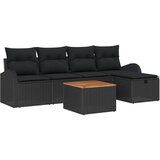 vidaXL 6-dijelni set vrtnog namještaja s jastučićima crni poliratan | shoptok.hr