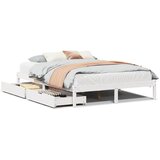 Maison Chic Posteljni Okvir - Dvoposteljna postelja brez vzmetnice bel 135x190 cm trdna borovina, (22082283) | Shoptok.si