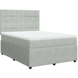 vidaXL box spring postelja z vzmetnico svetlo siv 140x190 cm žamet, (21308140) | Shoptok.si