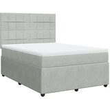 vidaXL Krevet s oprugama i madracem svjetlosivi 140x190 cm baršunasti | shoptok.hr