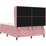  Box Spring Postelja z Blazino Roza 140x190 cm Žamet, (22053016) | Shoptok.si