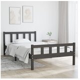  Posteljni okvir siv iz trdnega lesa 100x200 cm | Shoptok.si