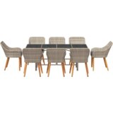  Blagovaonski set 9 pcs Svjetlosiva 190 x 80 x 74 cm | shoptok.hr