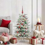 vidaXL Umetno Zložljivo Božično Drevo Bela 120 cm PE in PVC | Shoptok.si