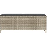  Vrtna klupa s jastukom svijetlosiva 110x30x40,5 cm poli ratan | shoptok.hr