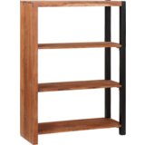 vidaXL Knjižna omara Rjava, Črna 80 x 30 x 110 cm Masiven les akacije | Shoptok.si