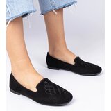 D/CEO marka niezdefiniowana Black women's faux-suede ballet flats with embroidery Ronna | ePonuda.com