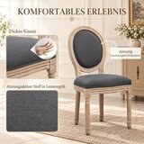  Blagovaonske stolice set od 2 kuhinjske stolice s naslonom izgled lana za blagovaonski stol siva+prirodna | shoptok.hr