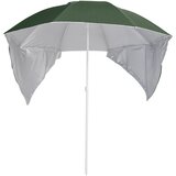  Suncobran za plažu s bočnim stijenkama zeleni 215 cm | shoptok.hr