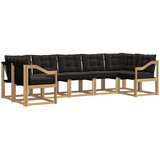 vidaXL Zunanja garnitura za sedenje z blazino 7 pcs Bela in črna, (5000279791) | Shoptok.si