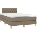  s oprugama i madracem LED smeđesivi 120x190cm od tkanine | shoptok.hr