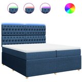  Krevet s oprugama i madracem plavi 200 x 200 cm od tkanine | shoptok.hr