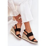 Boto Ladies Openwork Wedge Sandals Black Zolira | ePonuda.com
