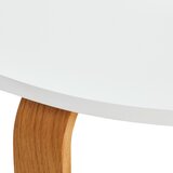 P & B klubska miza, bela, barve hrasta | Shoptok.si
