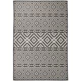 Furnova Zunanja preproga ploščato tkanje 160x230 cm črne črte, (21930604) Cene