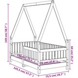  Okvir za dječji krevet 70 x 140 cm od masivne borovine | shoptok.hr