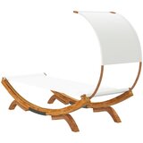 Vanjski ležaj s krovom 100x200x126 cm od savijenog drva krem | shoptok.hr